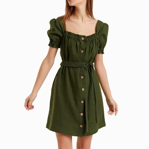 Button Down Linen Dress PT31