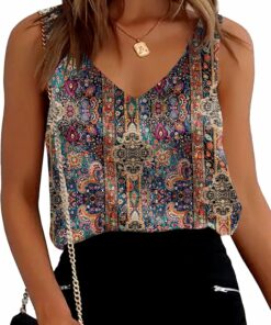 Ethnic Style Silk Satin Tank Top PL4